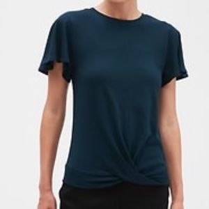 Banana Republic Teal Twist Front Tee